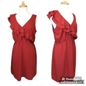Maurices Red Sleeveless Flutter Dress XL Polyester Preloved Romantic